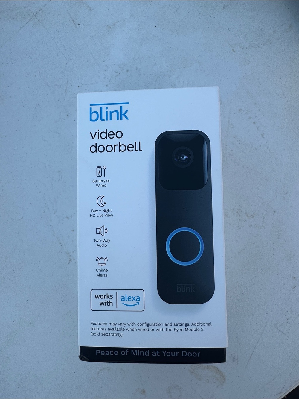 Link Blink Video Doorbell — Black with Blue Logo